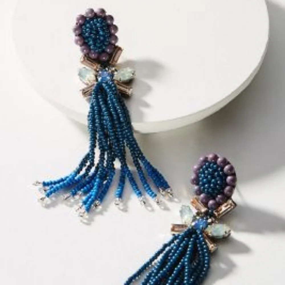 Anthropologie FLY AWAY BEADED DROP EARRINGS
